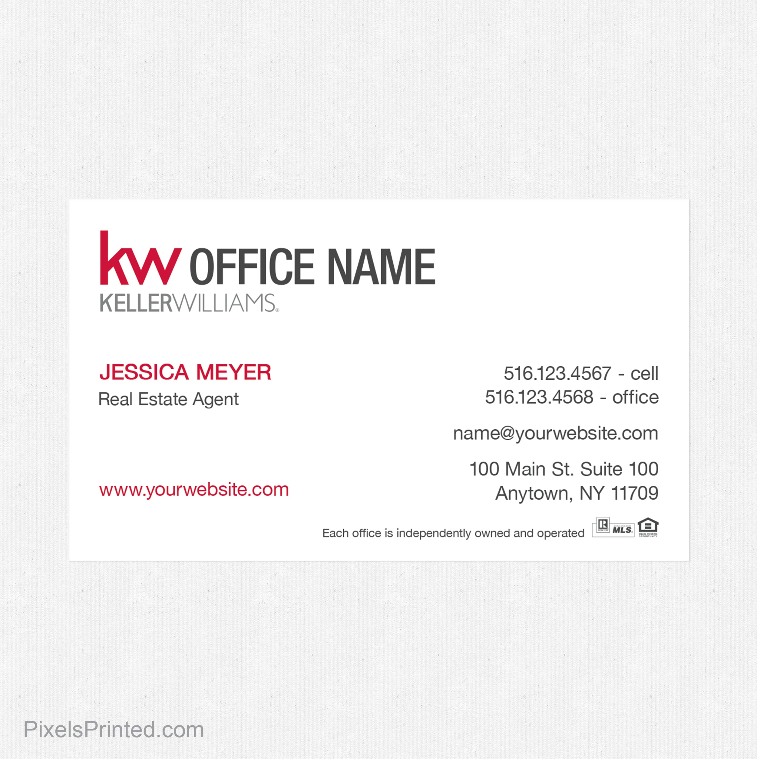 Keller Williams business card PixelsPrinted