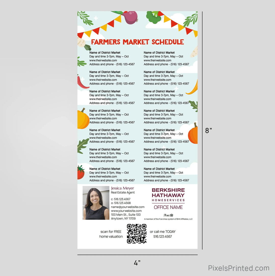 Berkshire Hathaway Real Estate Farmers Market Calendar Postcard Magnets