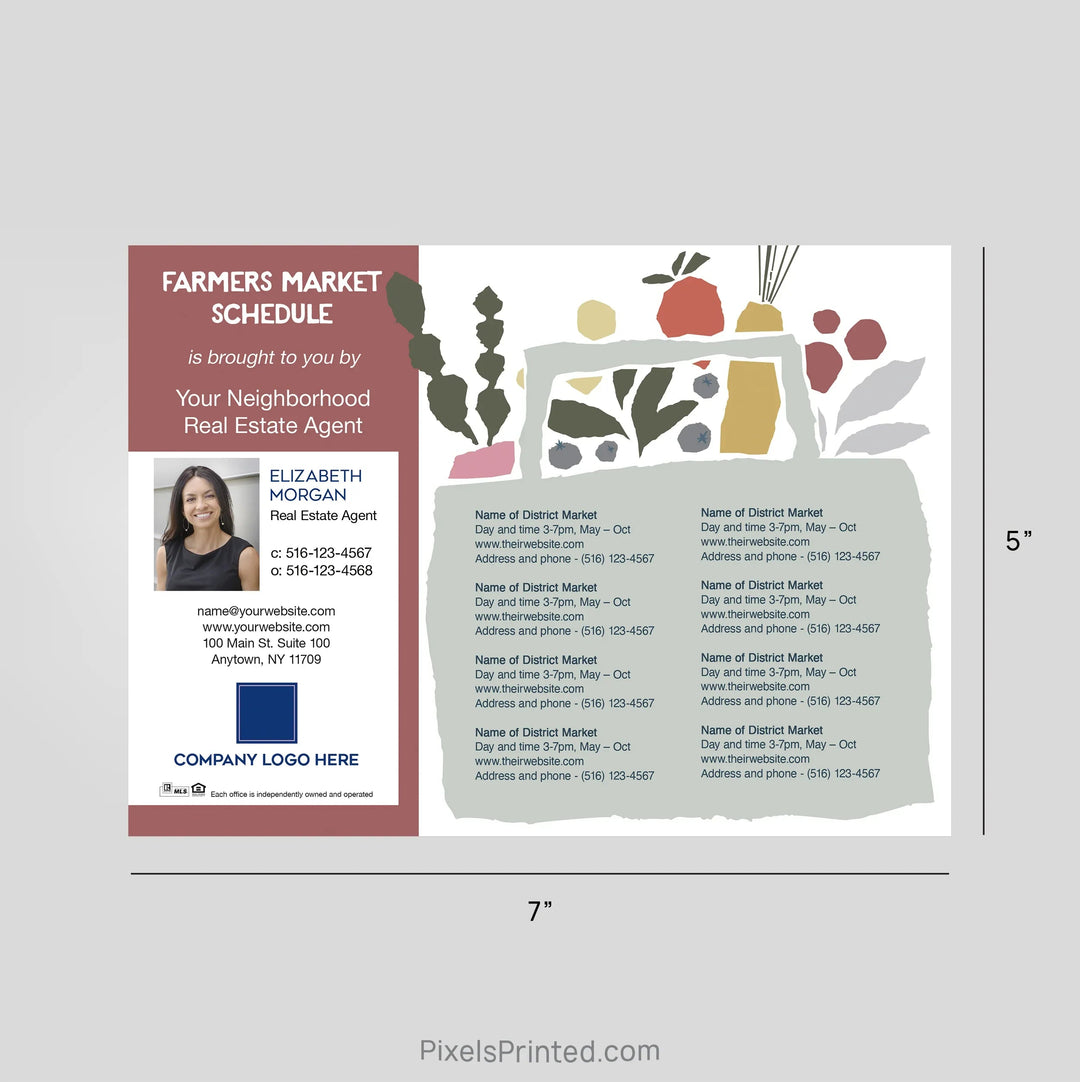 Coldwell Banker realty Farmers Market Schedule Postcard Magnets