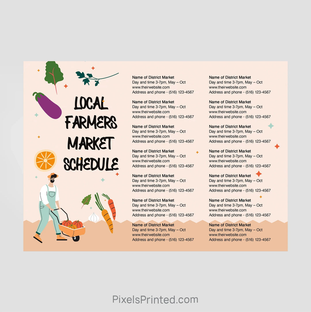 ERA real estate farmers market schedule postcards