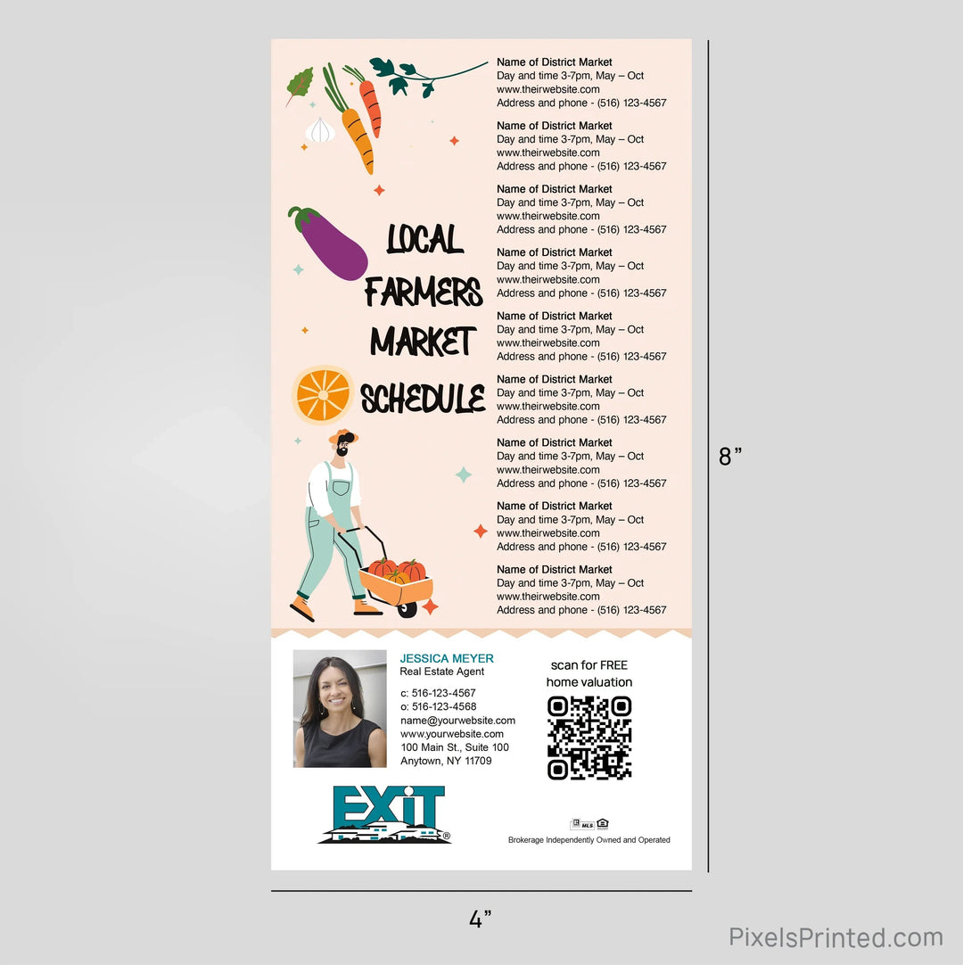 EXIT realty farmers market schedule postcard magnets