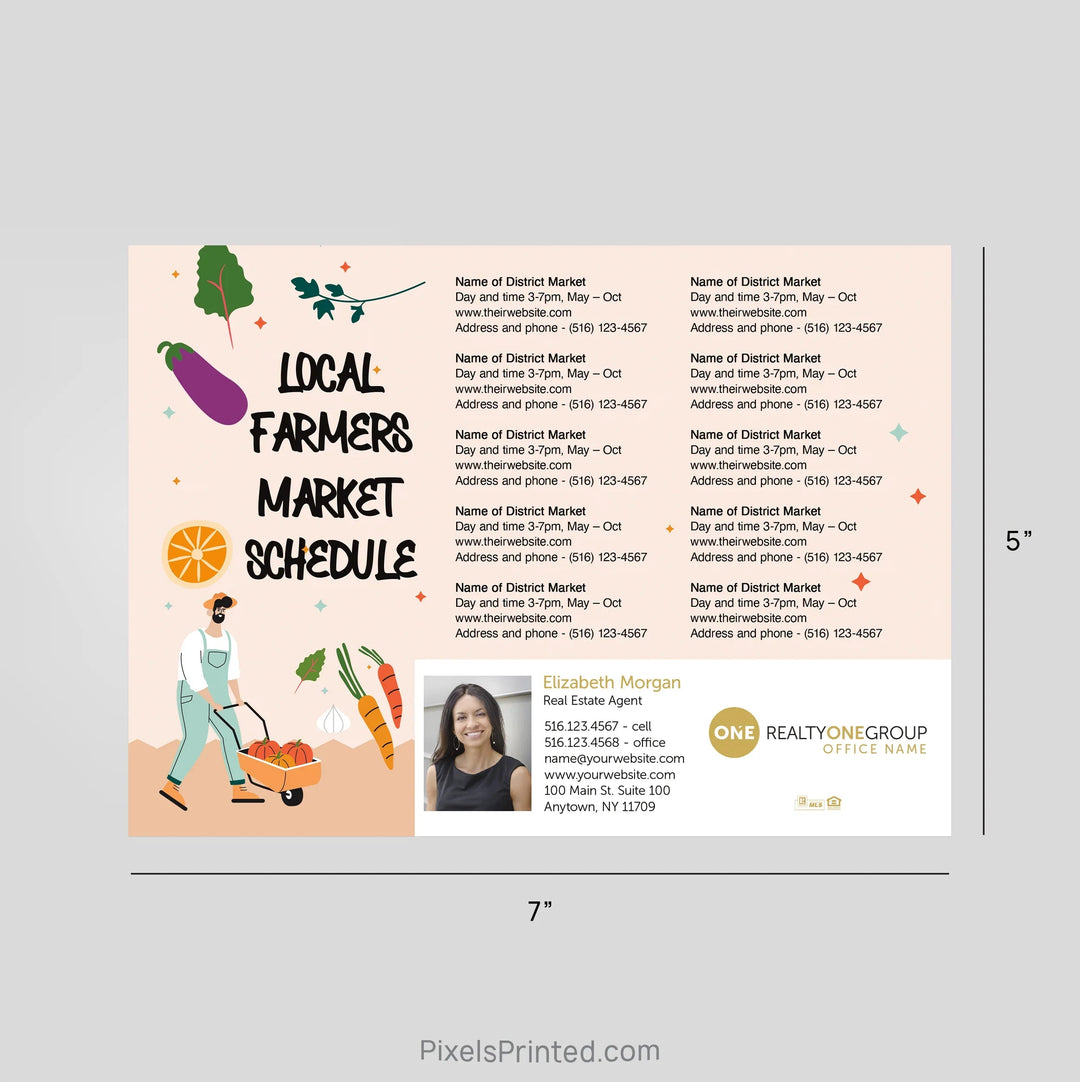 Realty ONE Group Real Estate Farmers Market calendar Postcard Magnets