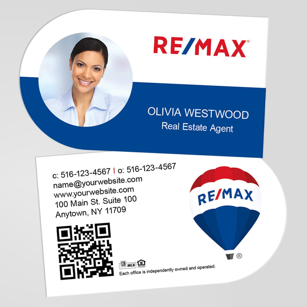REMAX shape business cards – PixelsPrinted