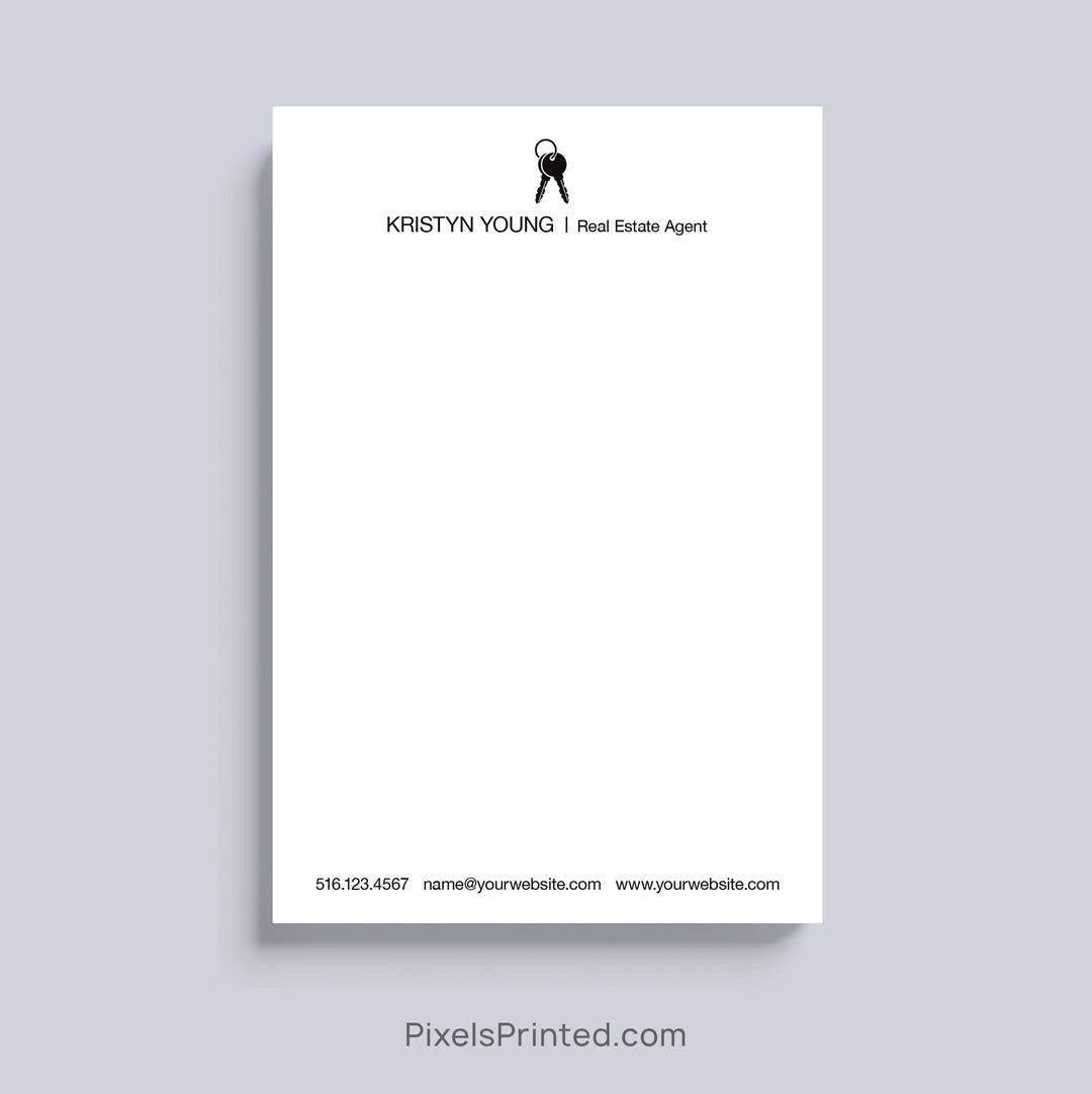 Personalized real estate brokerage notepad