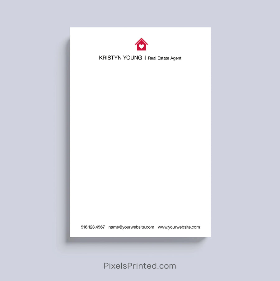customizable real estate notepad with house design