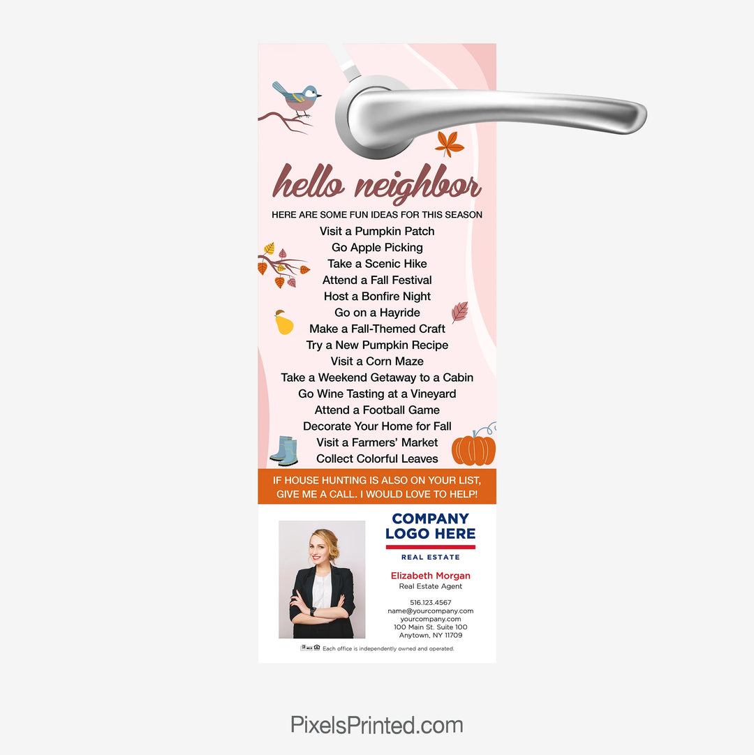 ERA real estate fall activities list door hangers for realtor marketing