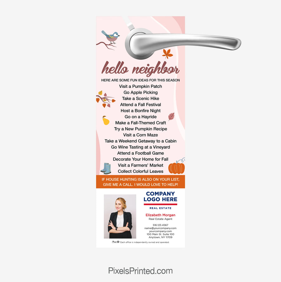 ERA real estate fall activities list door hangers for realtor marketing
