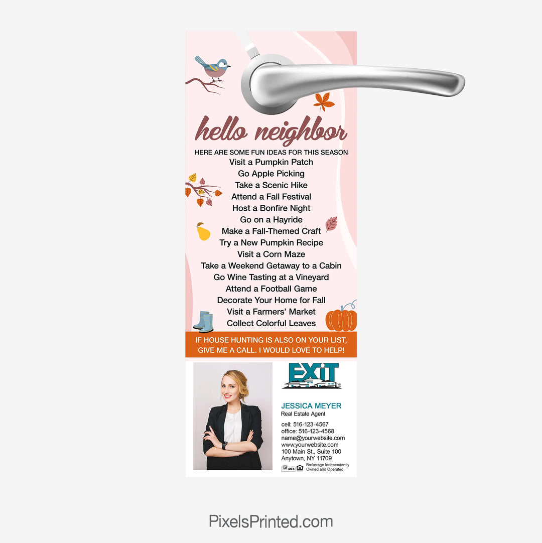 EXIT realty fall activities ideas door hangers