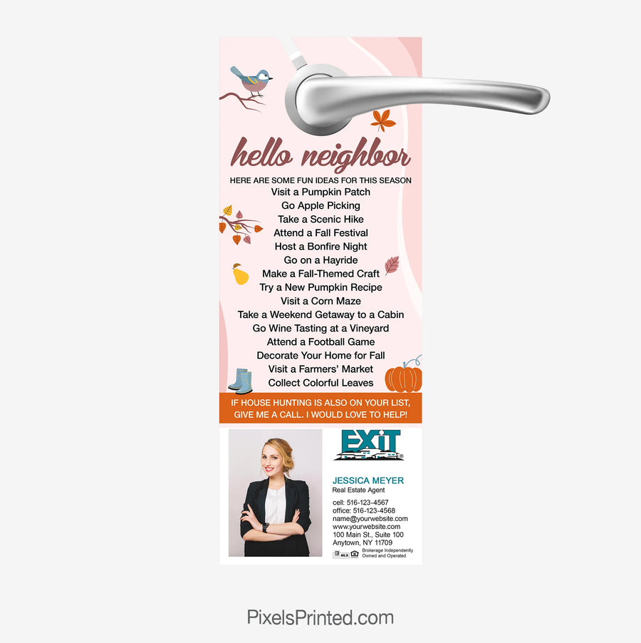 EXIT realty fall activities ideas door hangers