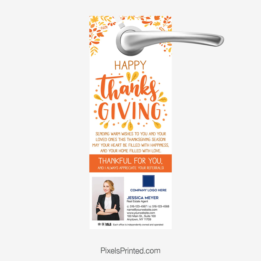 Happy Thanksgiving day coldwell banker realty door hangers