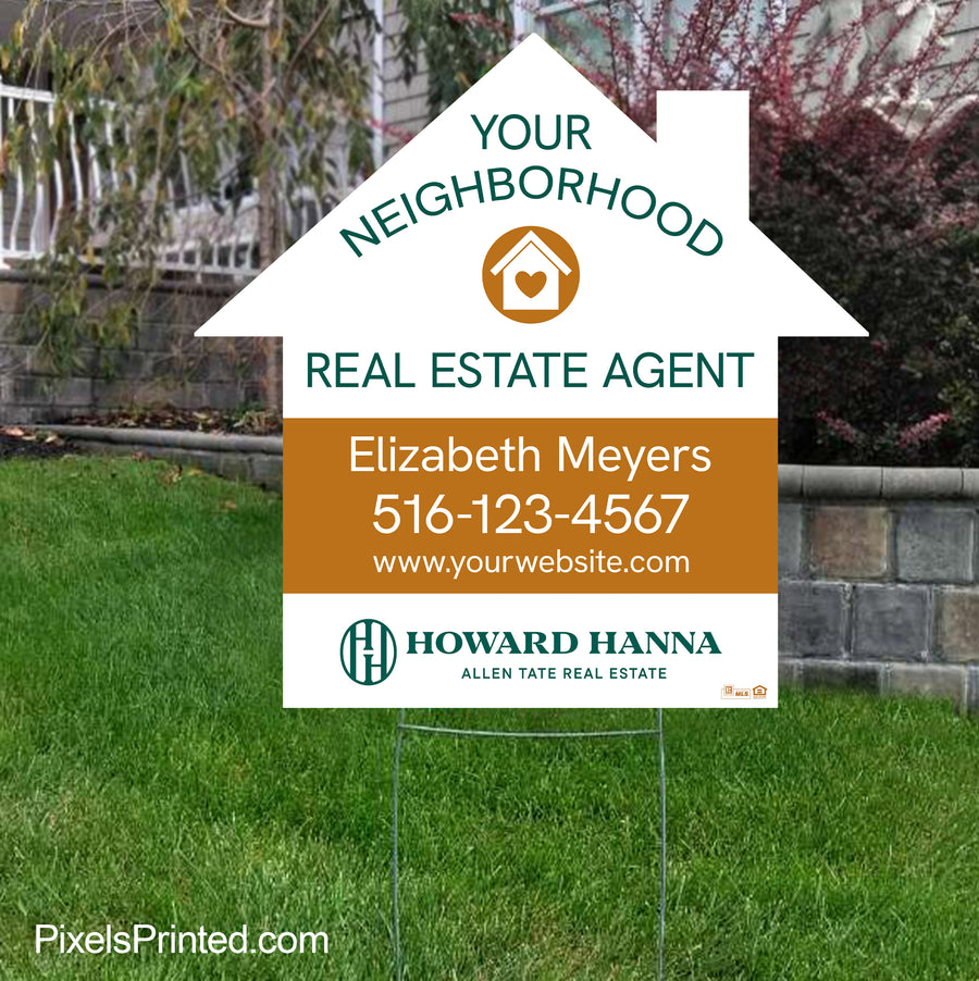 house shaped realtor neighborhood marketing yard sign