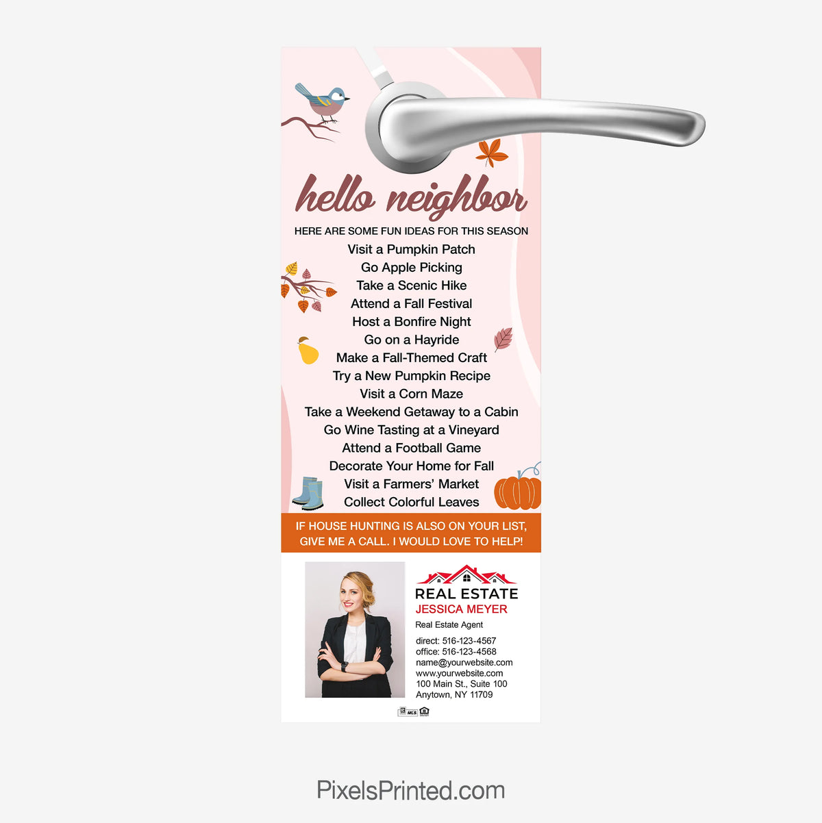 Independent real estate fall autumn door hangers