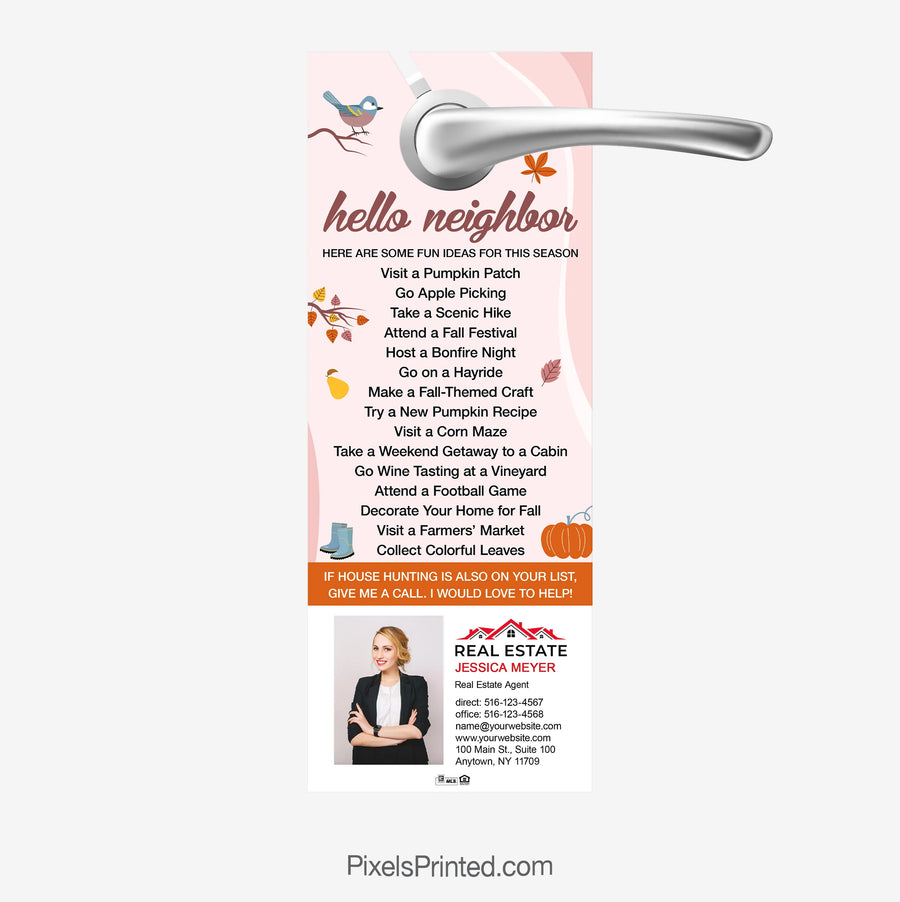 Independent real estate fall autumn door hangers