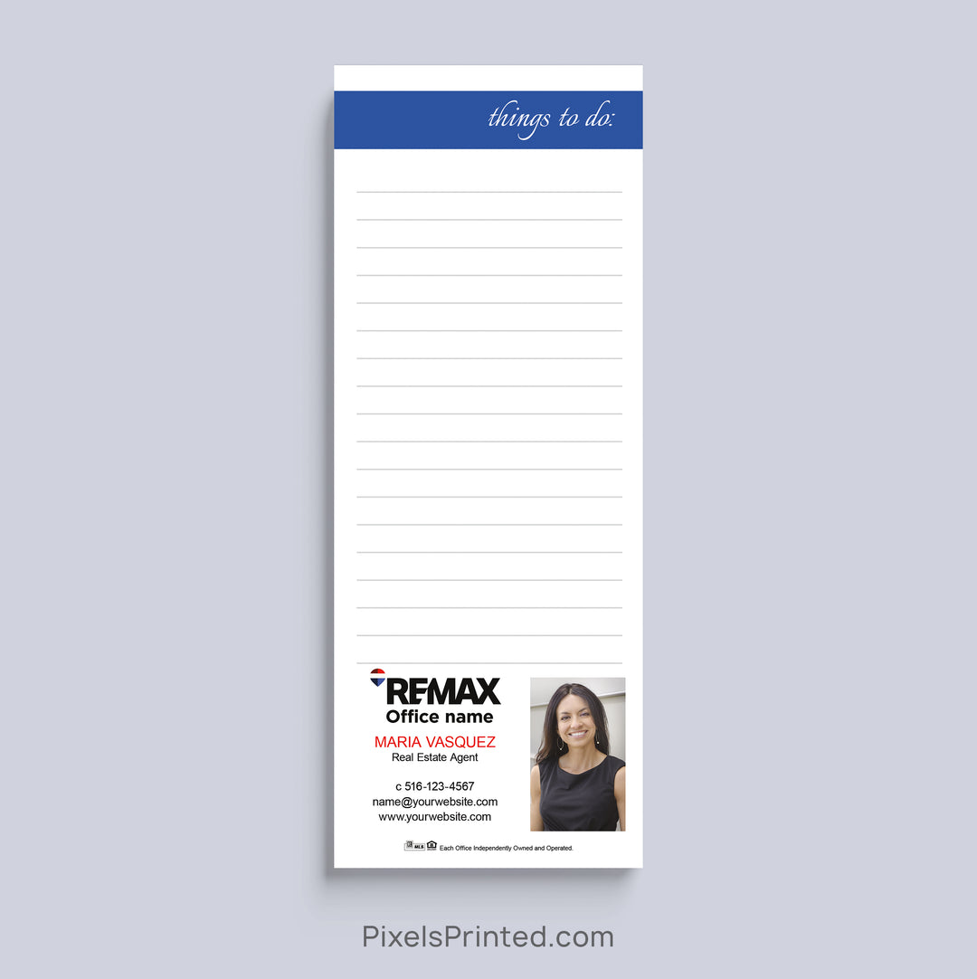 RE/MAX Personalized Things to Do Realtor Notepad