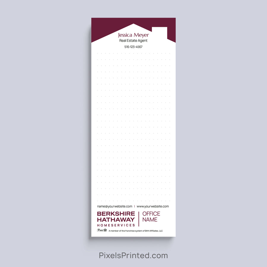 Personalized Berkshire Hathaway HomeServices bullet journal realtor notepad with house design
