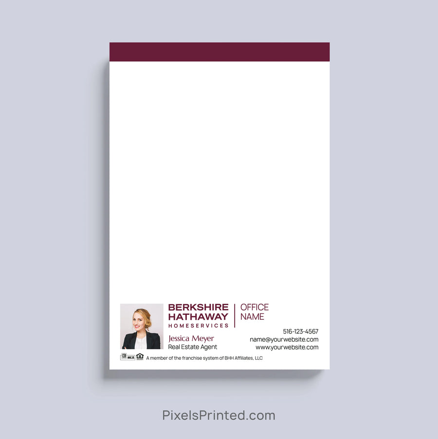 personalized Berkshire Hathaway neighborhood realtor notepad with your logo and contact information