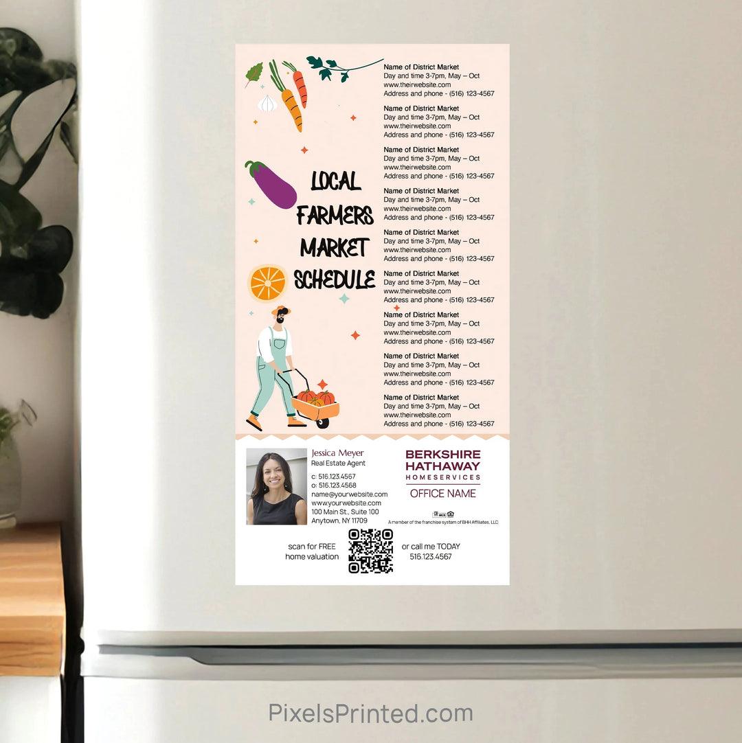 Berkshire Hathaway Real Estate Farmers Market Calendar Postcard Magnets postcard magnets PixelsPrinted 