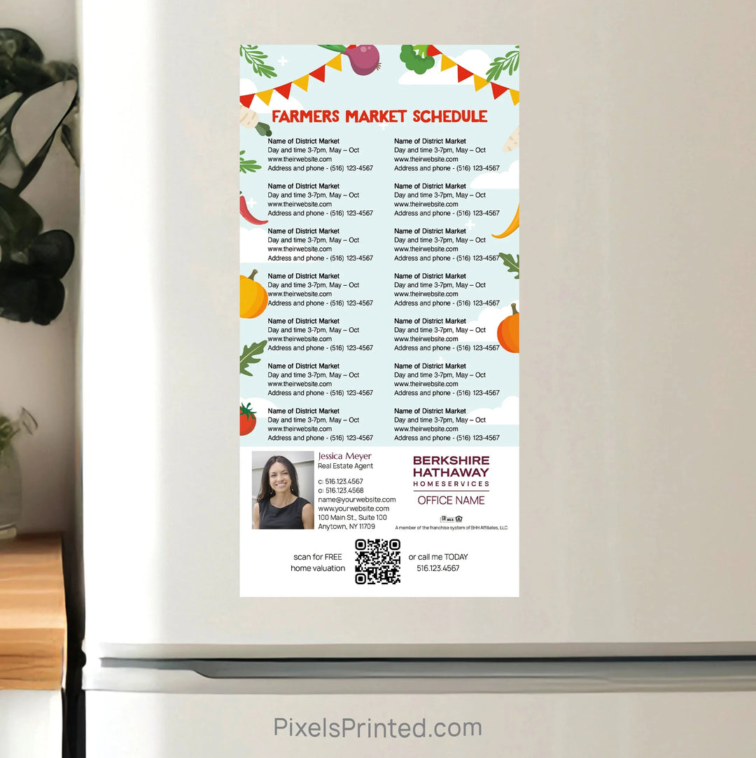 Berkshire Hathaway Real Estate Farmers Market Calendar Postcard Magnets postcard magnets PixelsPrinted 