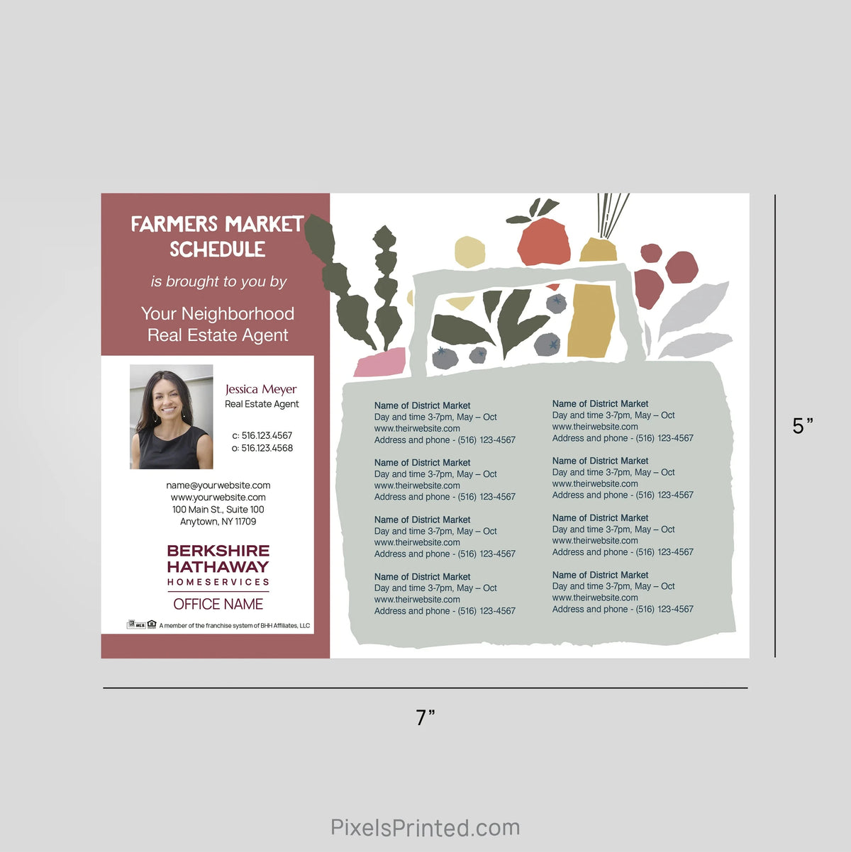 Berkshire Hathaway Real Estate Farmers Market Calendar Postcard Magnets postcard magnets PixelsPrinted 