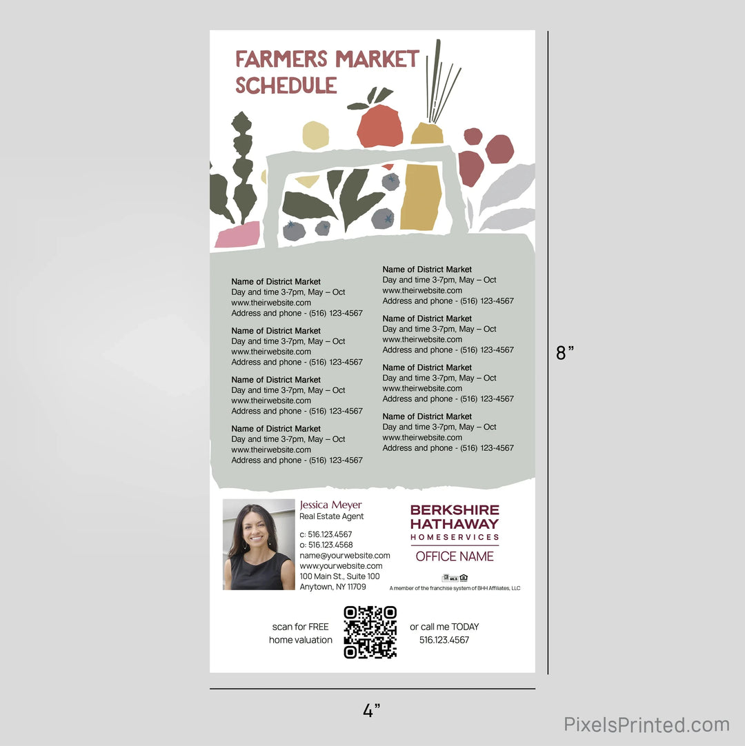 Berkshire Hathaway Real Estate Farmers Market calendar Postcard Magnets postcard magnets PixelsPrinted 