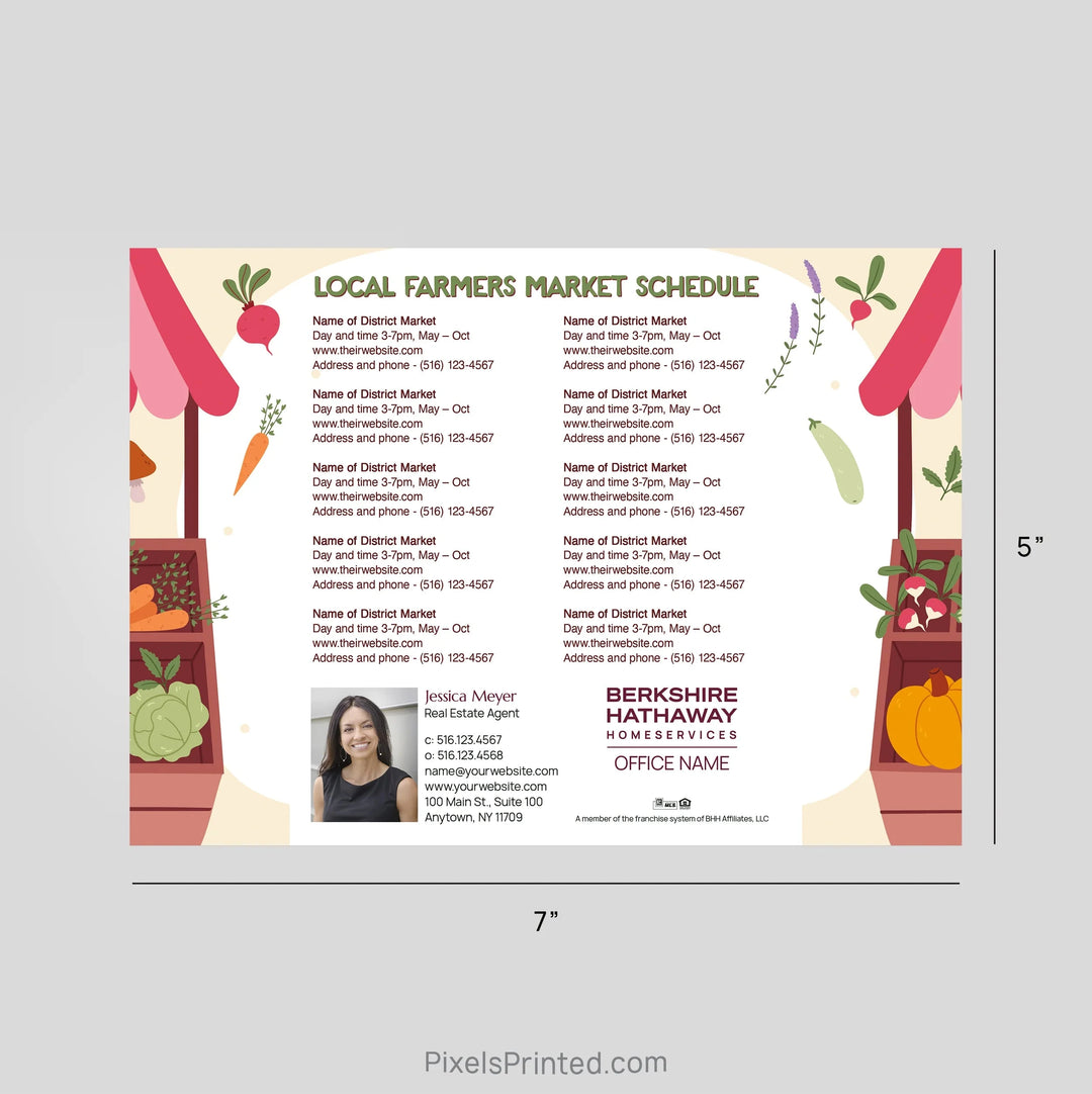 Berkshire Hathaway Real Estate Farmers Market Schedule Postcard Magnets postcard magnets PixelsPrinted 