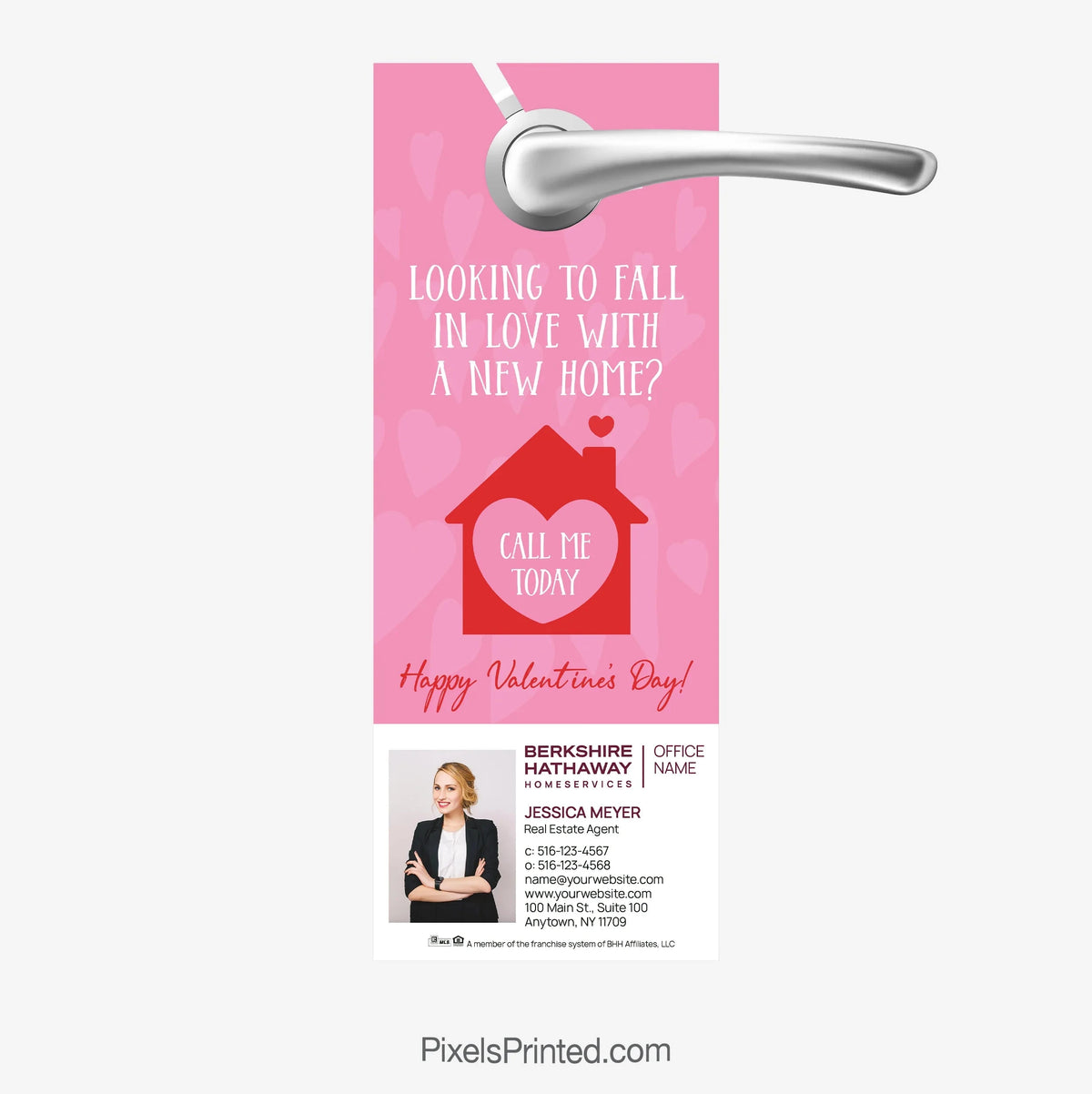 Berkshire Hathaway real estate Valentine hello neighbor door hanger PixelsPrinted 
