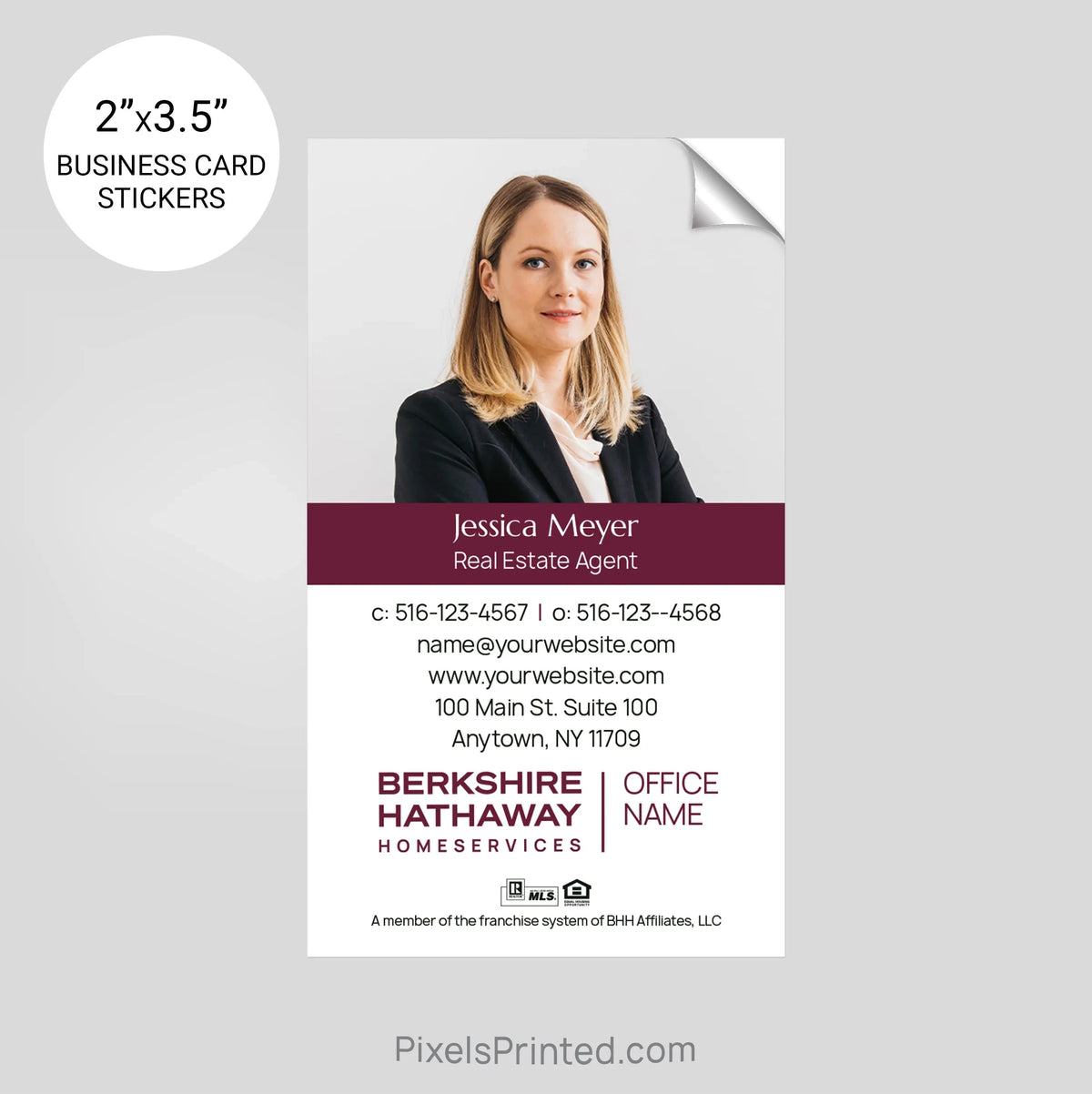Berkshire Hathaway team business card stickers PixelsPrinted 