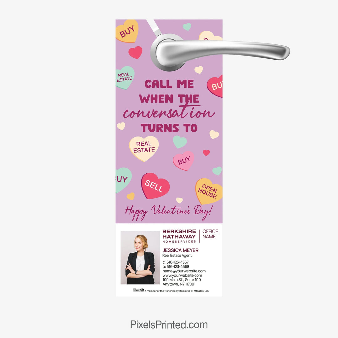 Berkshire Hathaway Valentine’s Day real estate farming door hanger PixelsPrinted 
