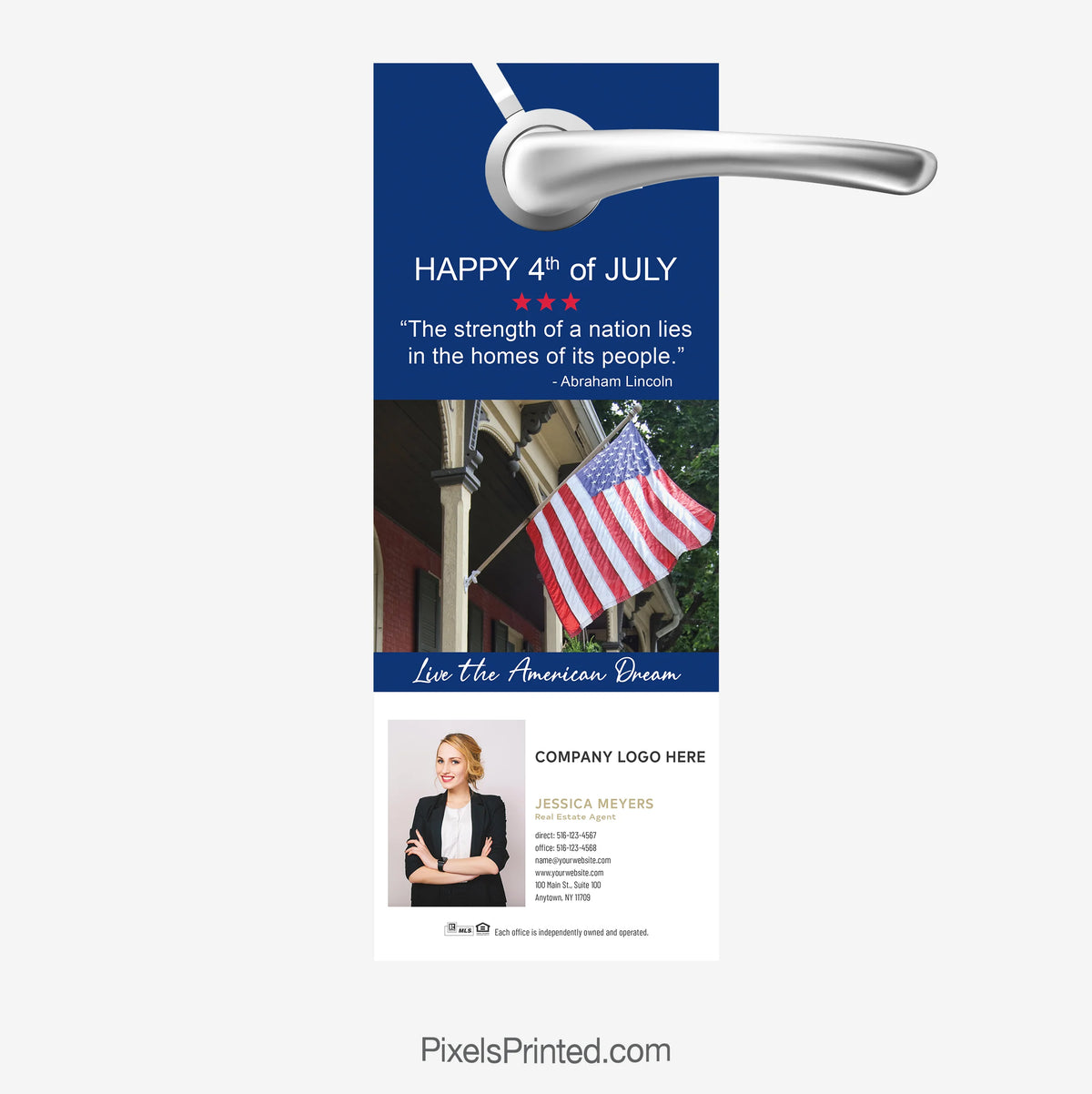 Century 21 real estate Fourth of July door hangers
