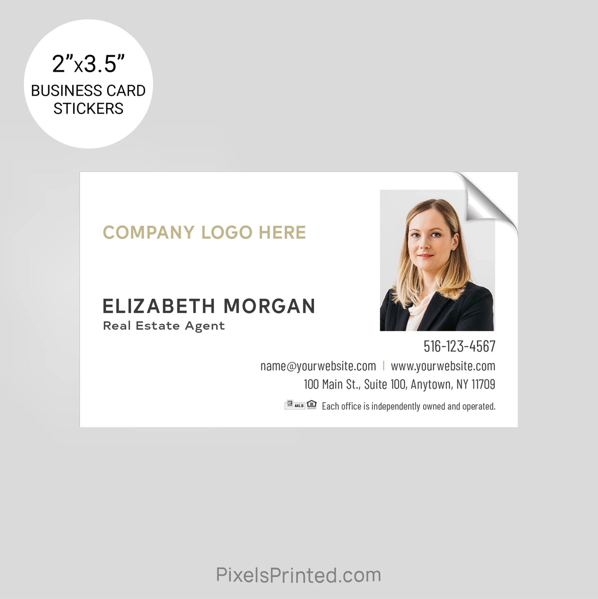 Century 21 business card stickers PixelsPrinted 