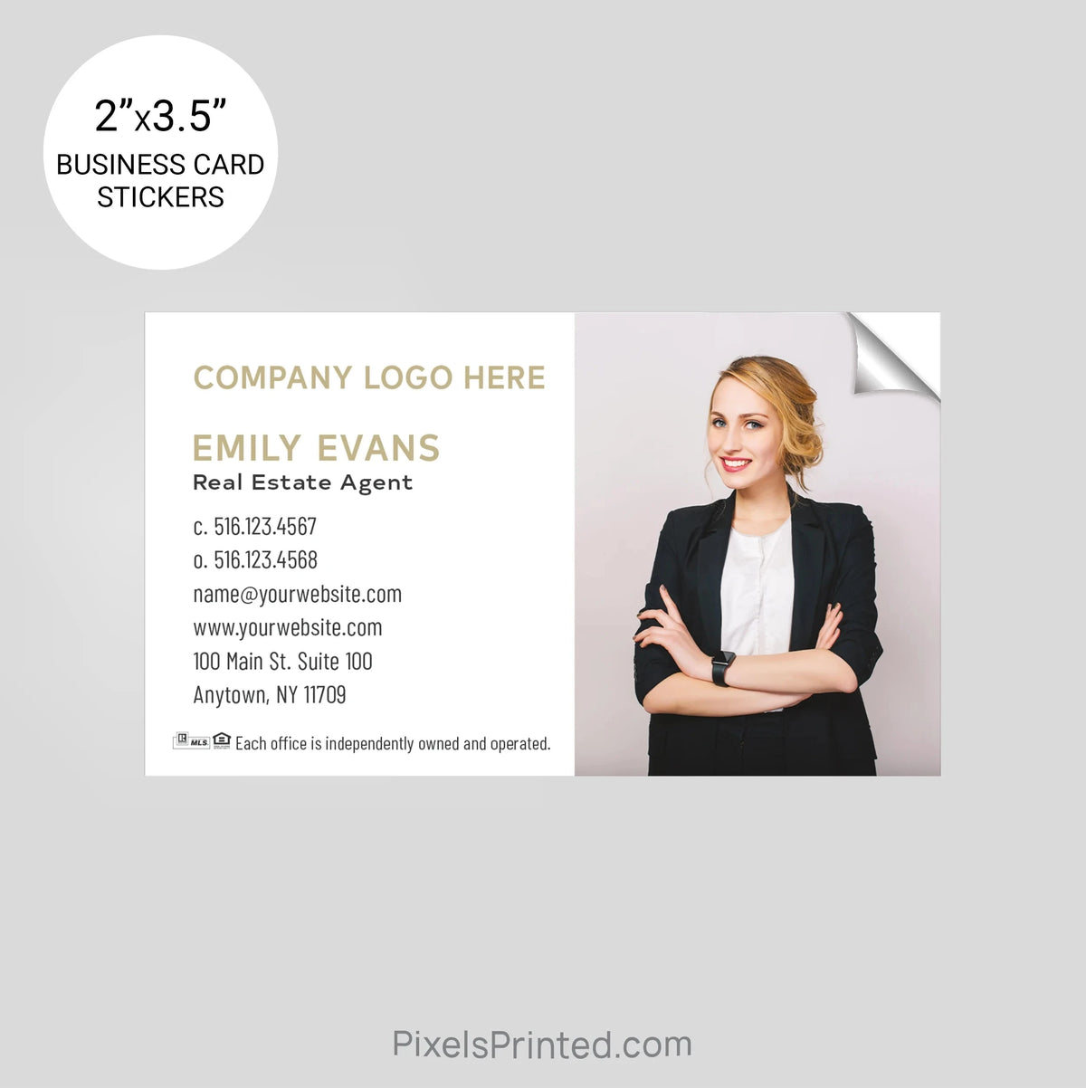 Century 21 business card stickers PixelsPrinted 