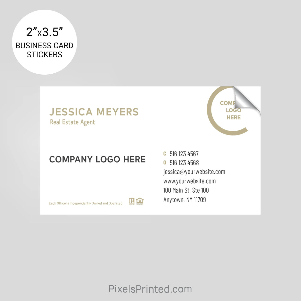 Century 21 business card stickers PixelsPrinted 