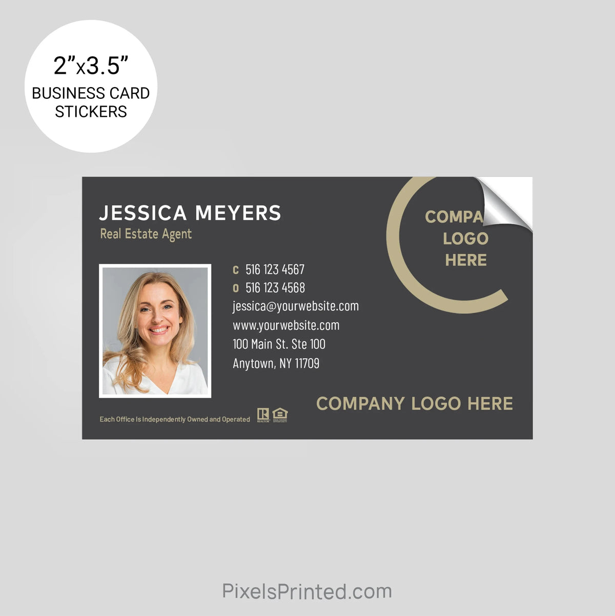 Century 21 business card stickers PixelsPrinted 