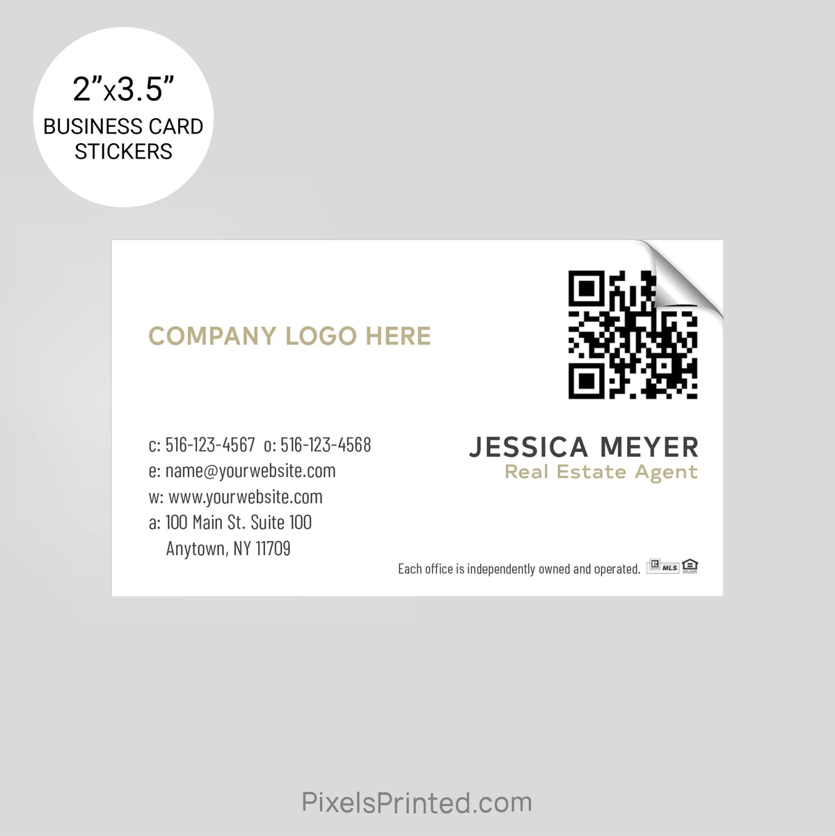 Century 21 business card stickers PixelsPrinted 