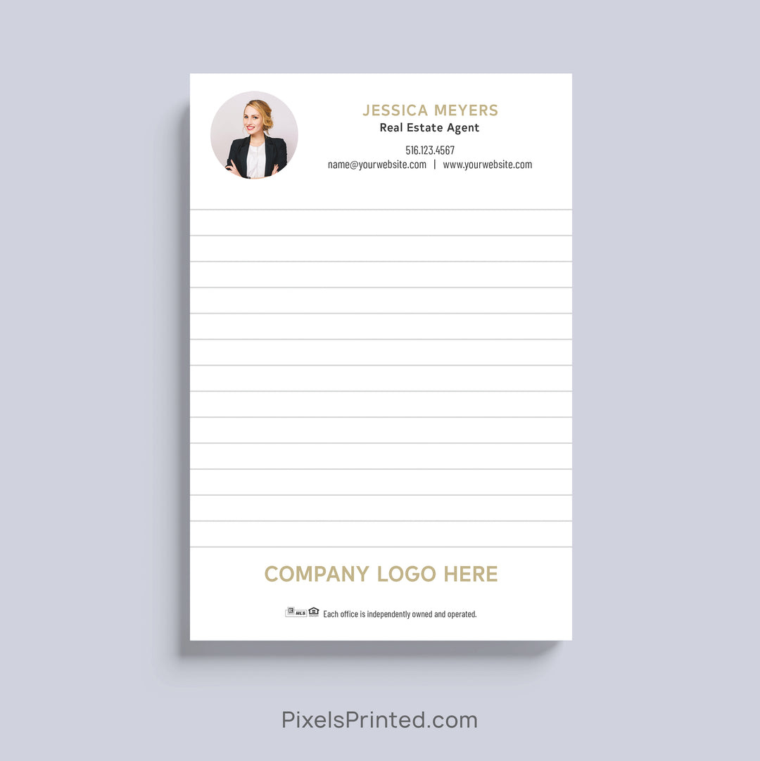 Custom Century 21 real estate agent notepad with personalized branding