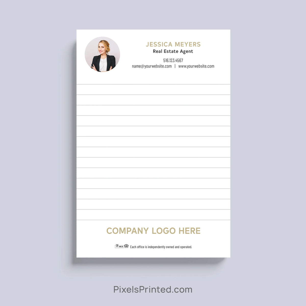 Custom Century 21 real estate agent notepad with personalized branding