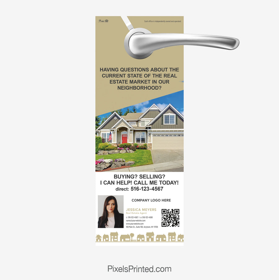 Neighborhood real estate door hanger for Century 21 realtors