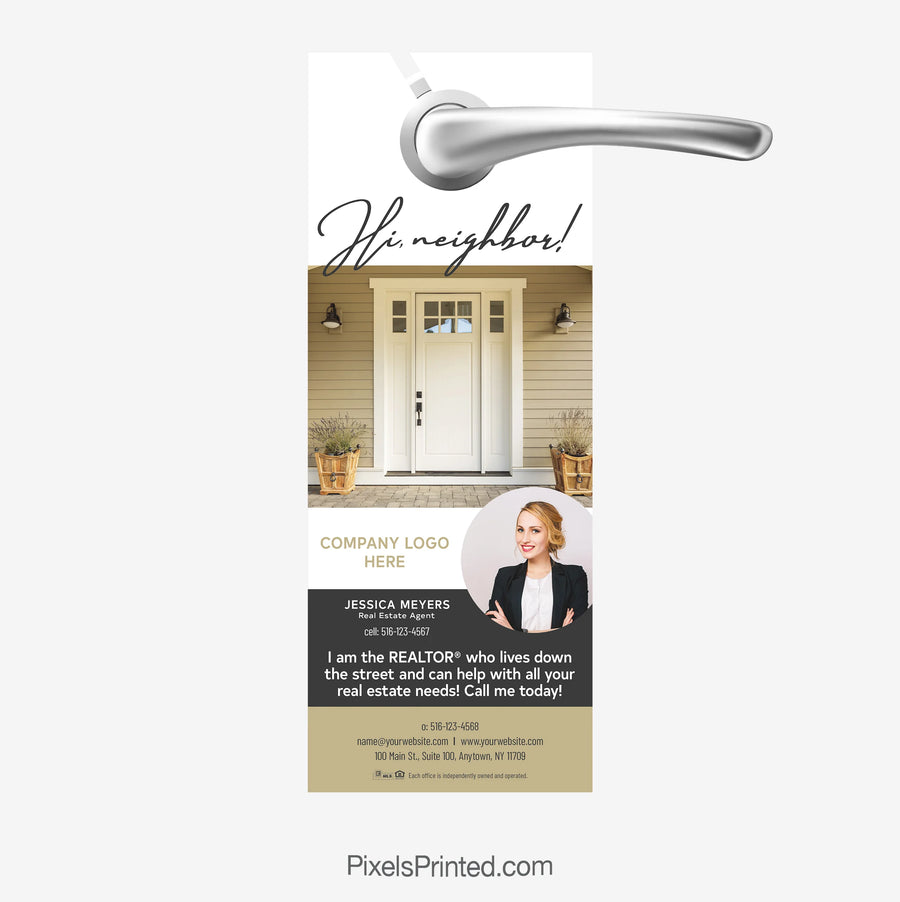 Agent branding door hanger for Century 21 real estate marketing