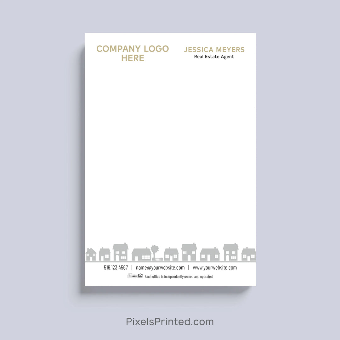 Century 21 realtor notepad with neighborhood houses design