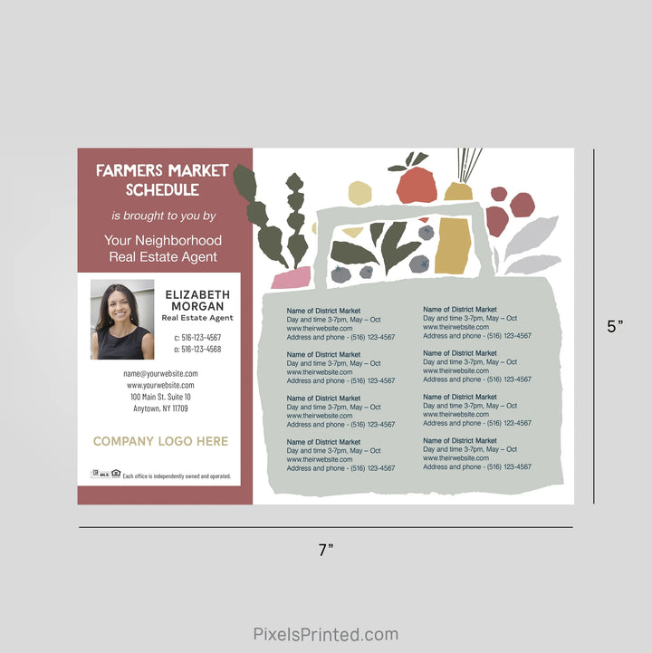 Century 21 real estate Farmers Market calendar Postcard Magnet postcard magnets PixelsPrinted 