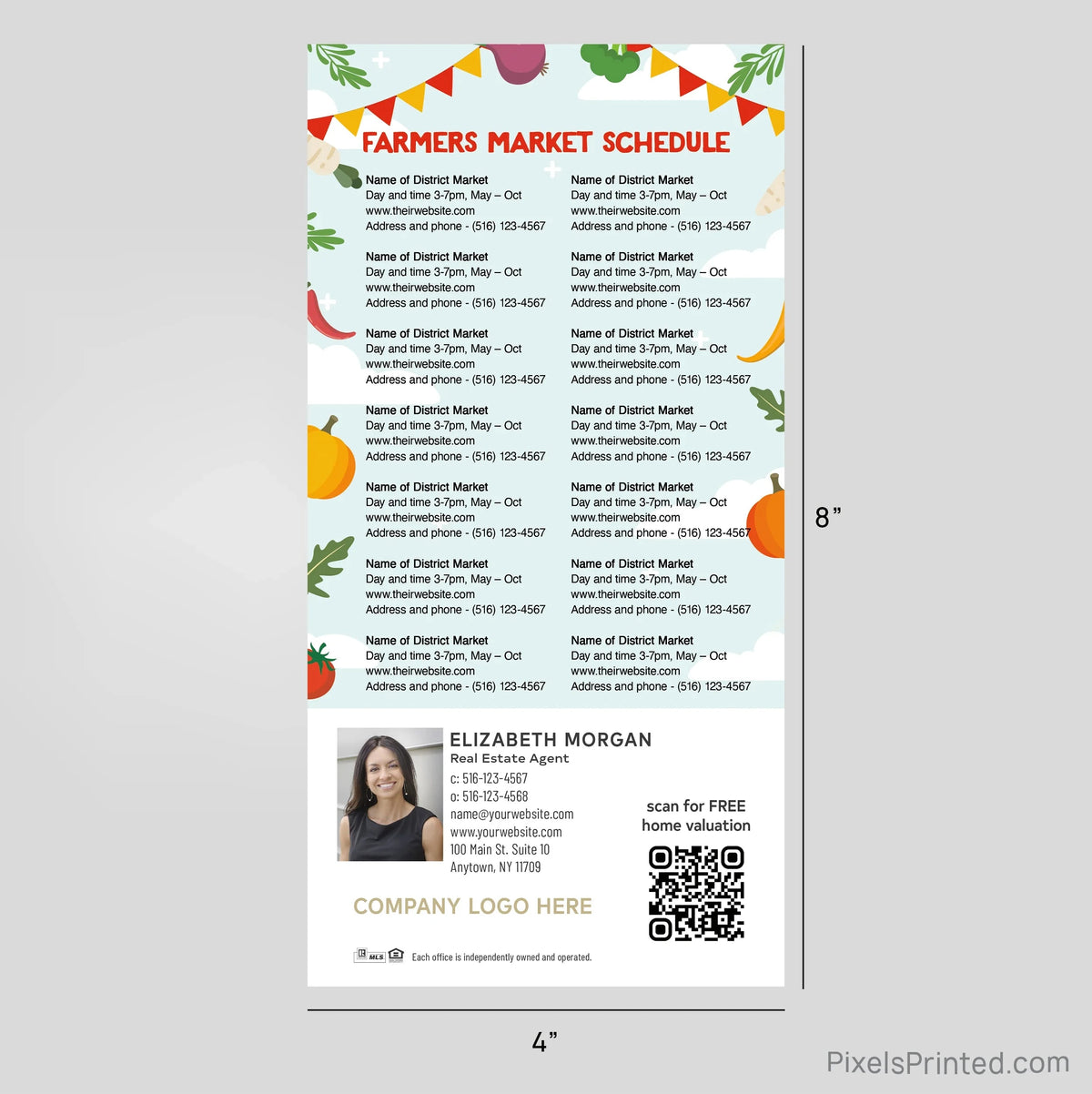 Century 21 real estate Farmers Market calendar Postcard Magnet postcard magnets PixelsPrinted 