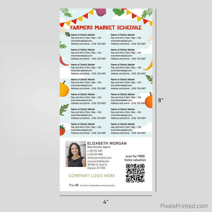 Century 21 real estate Farmers Market calendar Postcard Magnet postcard magnets PixelsPrinted 