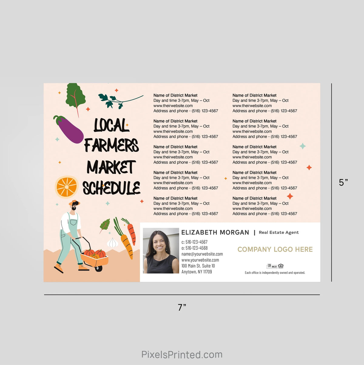 Century 21 real estate Farmers Market calendar Postcard Magnet postcard magnets PixelsPrinted 