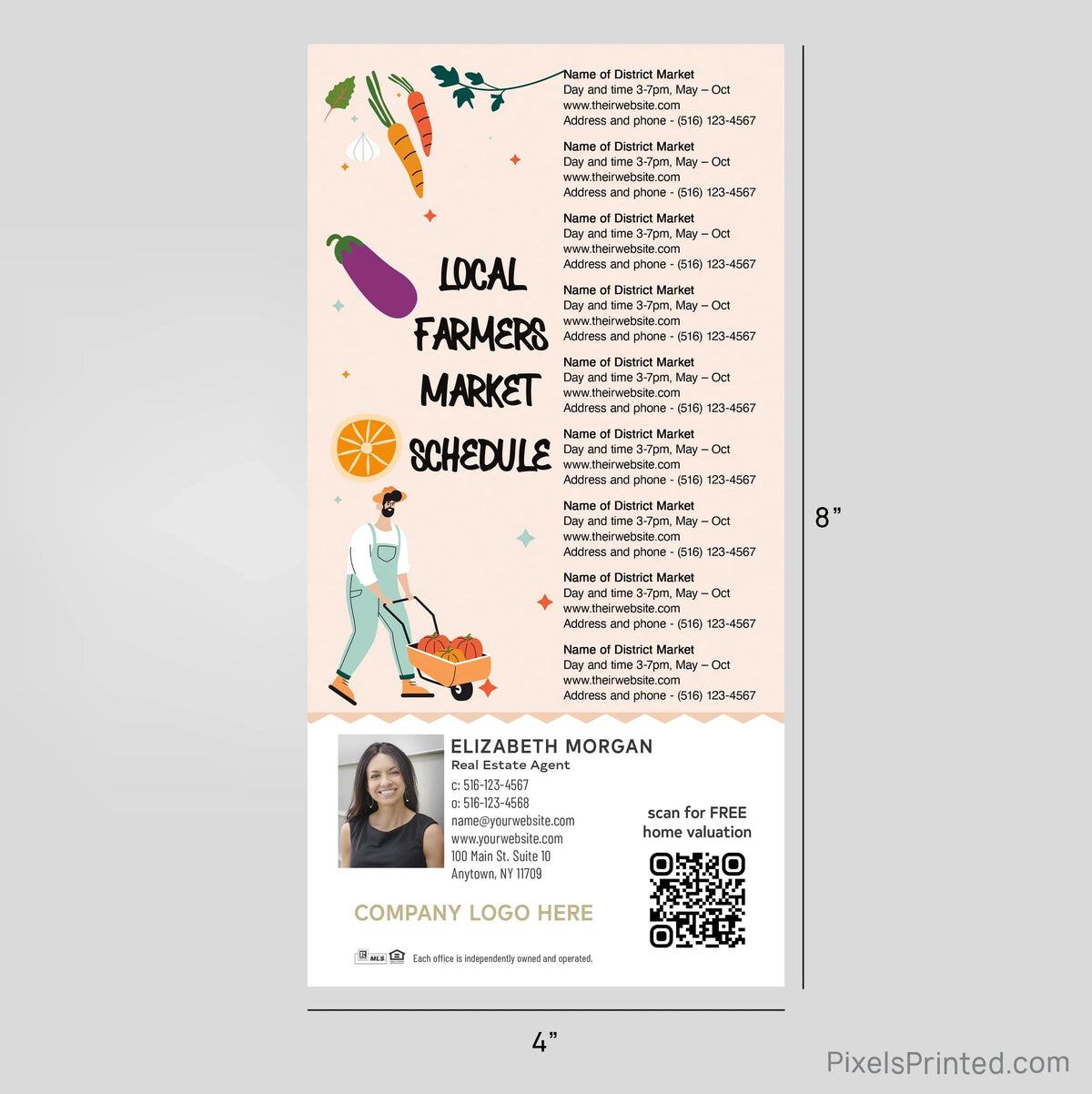 Century 21 real estate Farmers Market calendar Postcard Magnet postcard magnets PixelsPrinted 