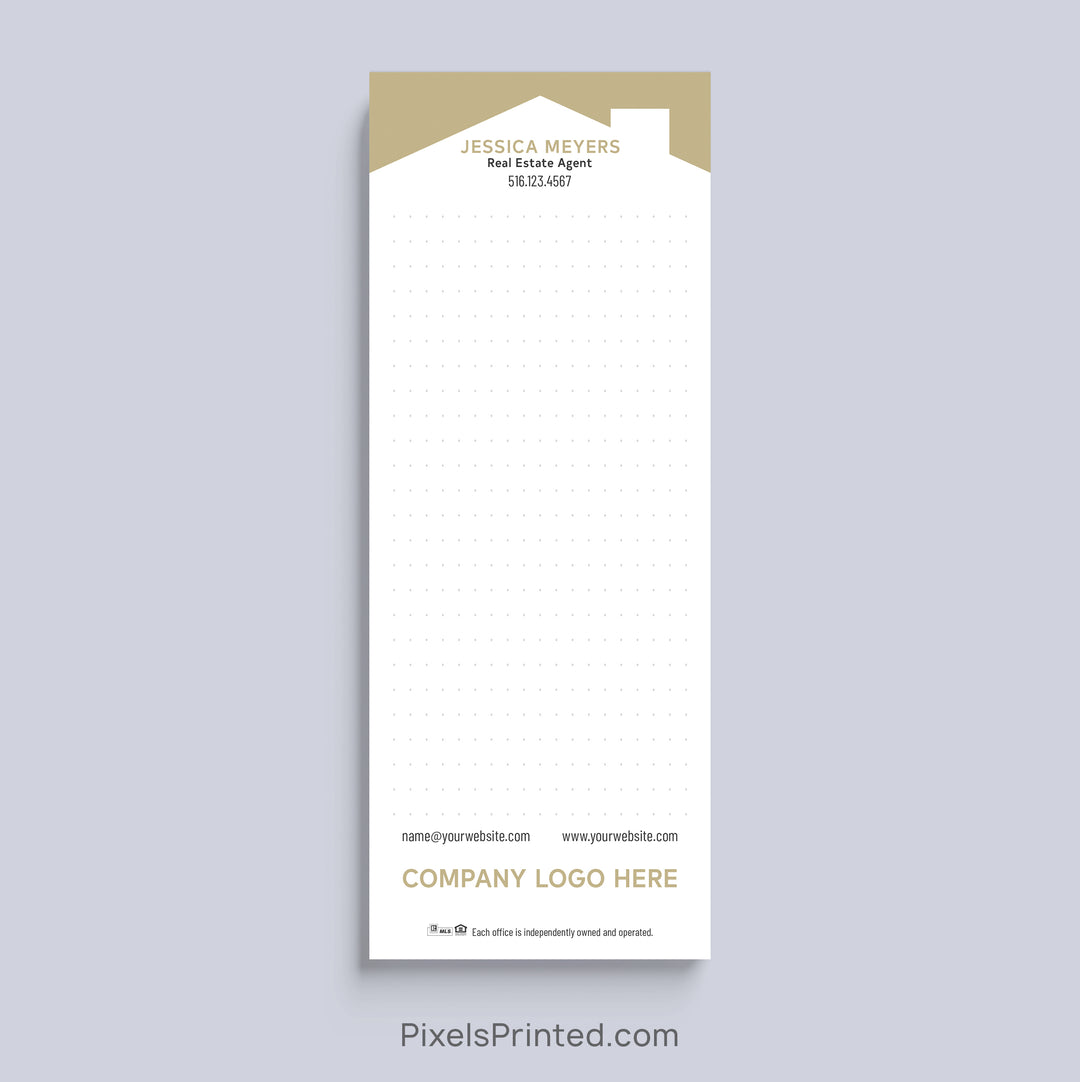 Personalized Century 21 referral marketing notepad with house design