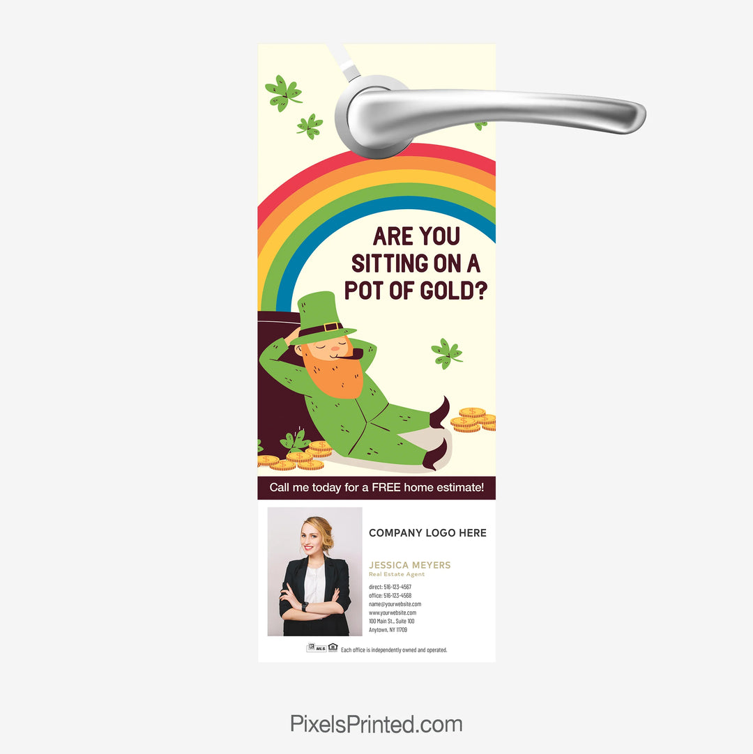 St. Patrick's Day pot of gold door hanger for Century 21 real estate