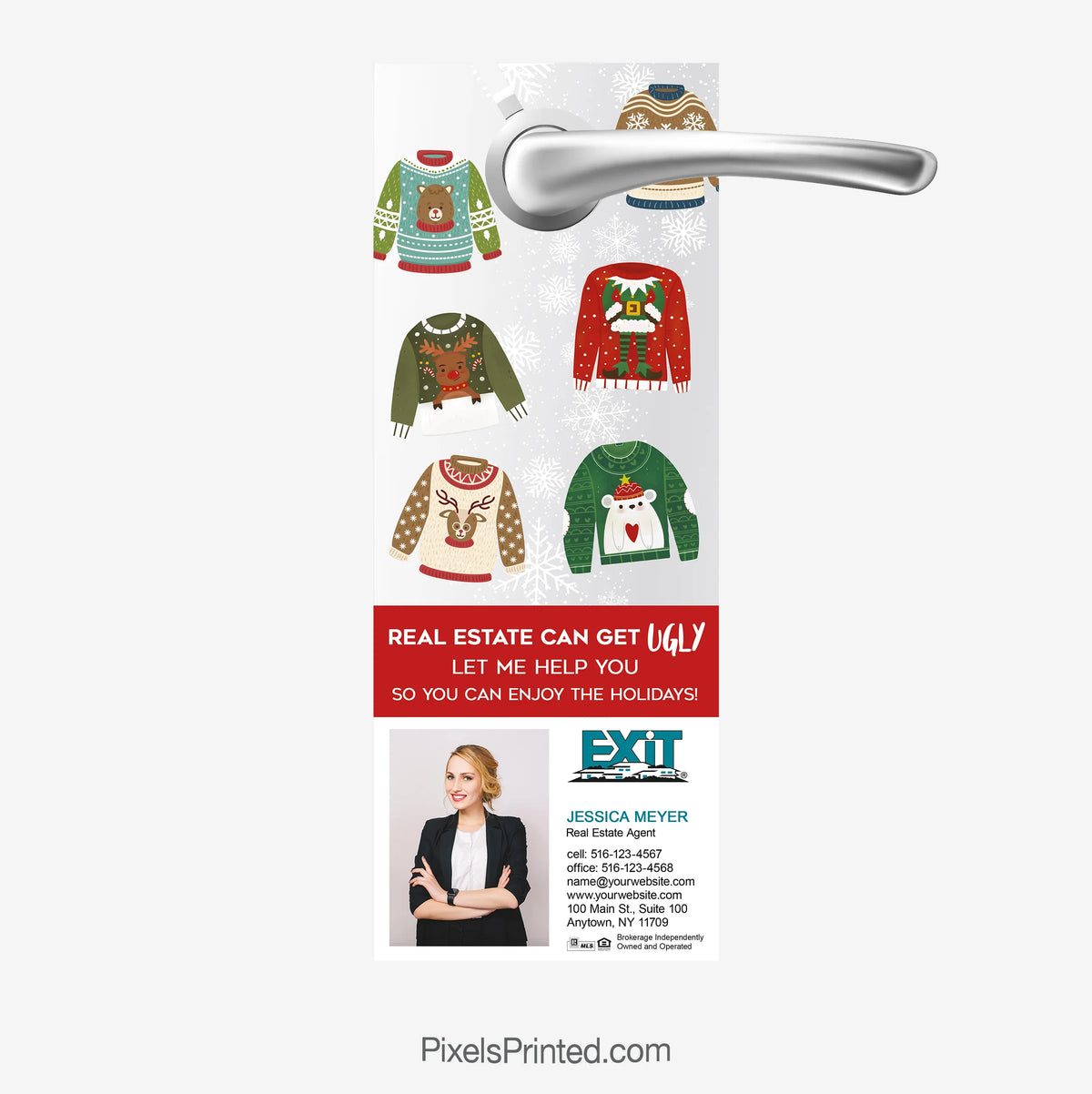 EXIT realty Christmas door hangers for real estate agents
