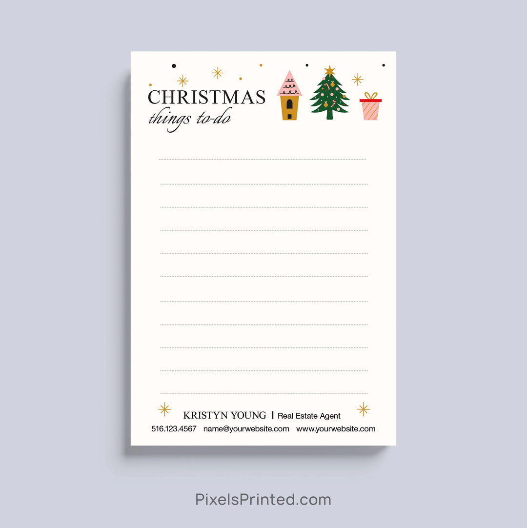 Personalized christmas shopping list notepad for real estate professionals