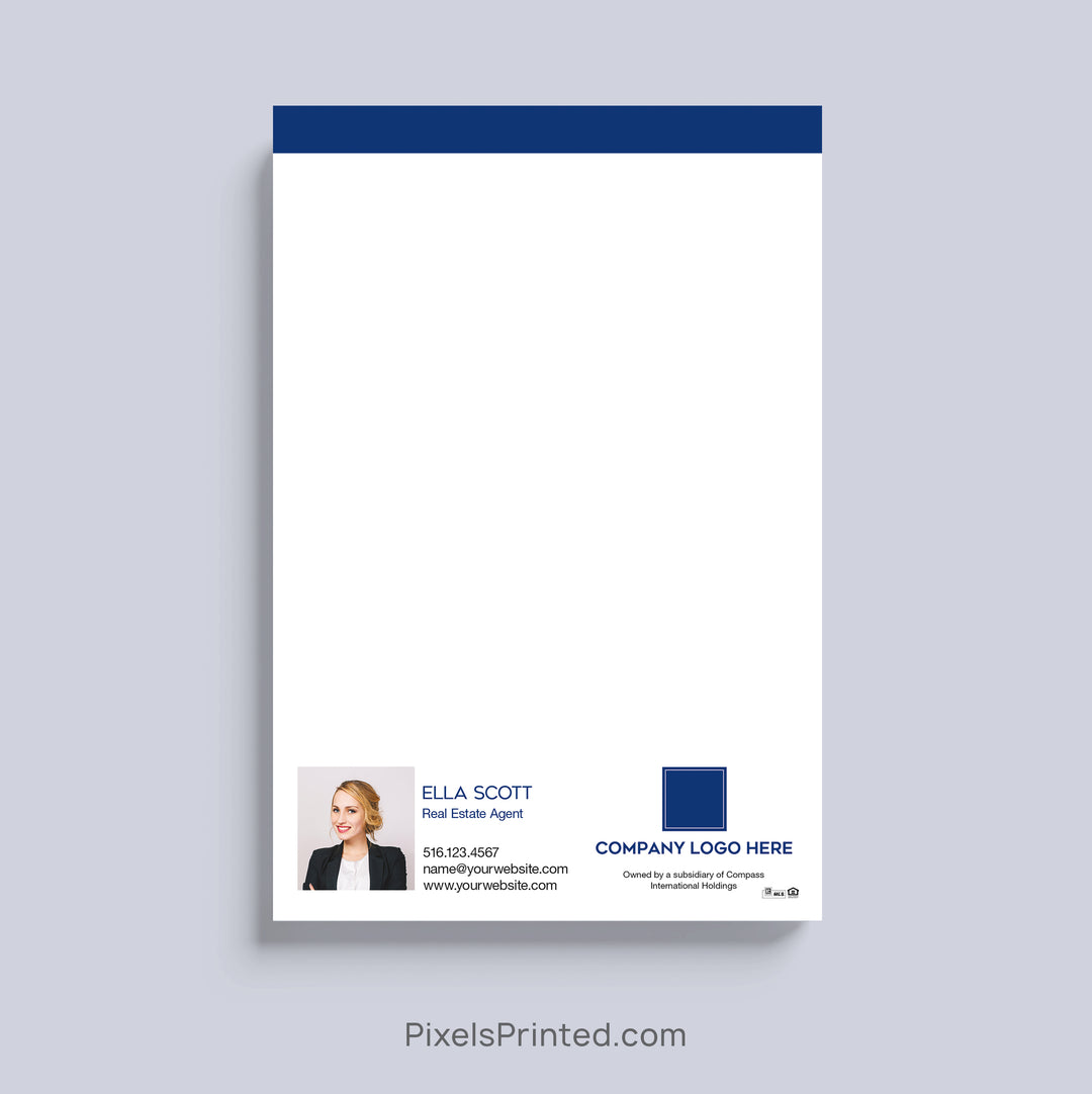 Personalized Coldwell Banker realtor notepad with headshot and contact information
