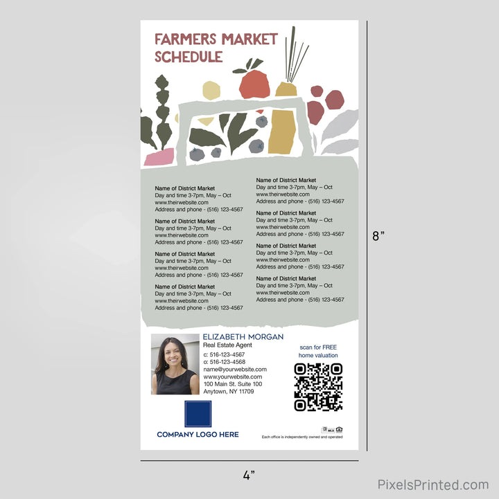 Coldwell Banker realty Farmers Market Schedule Postcard Magnets PixelsPrinted 